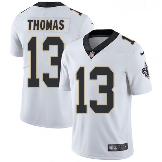 Mens Nike New Orleans Saints 13 Michael Thomas White Vapor Untouchable Limited Player NFL Jersey