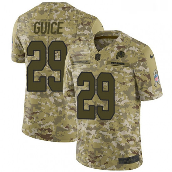 Mens Nike Washington Redskins 29 Derrius Guice Burgundy Limited Camo 2018 Salute to Service NFL Jers