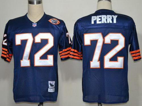 Chicago Bears 72 William Perry Blue Throwback NFL Jerseys