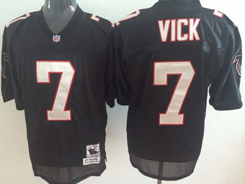 Men Falcons #7 Michael Vick Throwback Black NFL Jersey