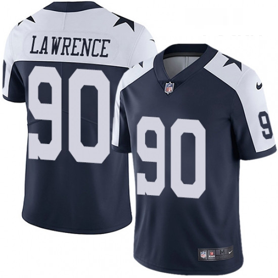 Youth Nike Dallas Cowboys 90 Demarcus Lawrence Navy Blue Throwback Alternate Vapor Untouchable Limit