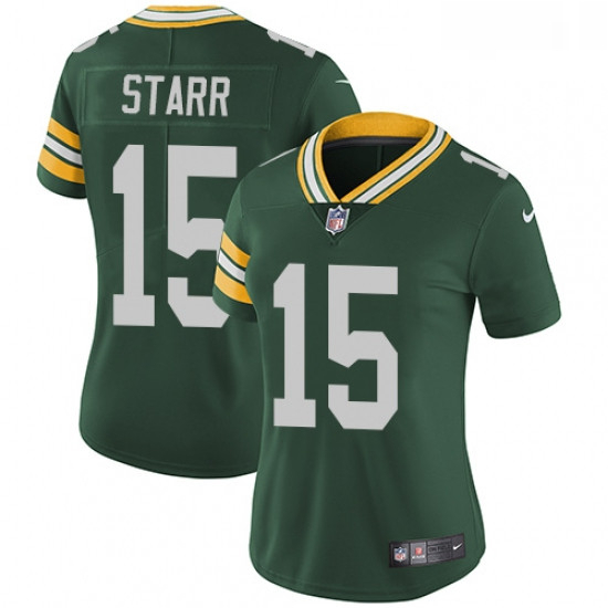 Womens Nike Green Bay Packers 15 Bart Starr Green Team Color Vapor Untouchable Limited Player NFL Je