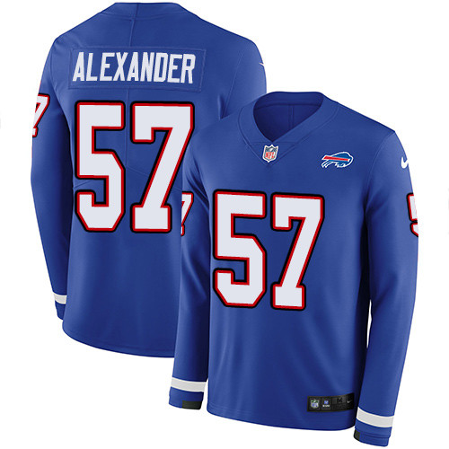 Nike Bills 57 Lorenzo Alexander Royal Blue Team Color Men s Stitched NFL Limited Therma Long Sleeve 