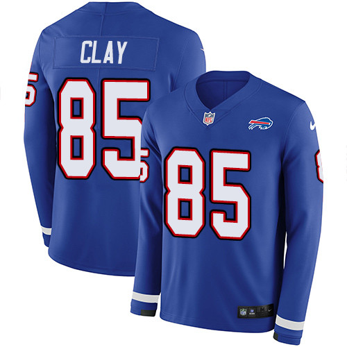 Nike Bills 85 Charles Clay Royal Blue Team Color Men s Stitched NFL Limited Therma Long Sleeve Jerse