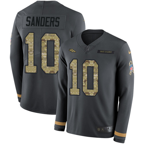 Nike Broncos 10 Emmanuel Sanders Anthracite Salute to Service Men s Stitched NFL Limited Therma Long