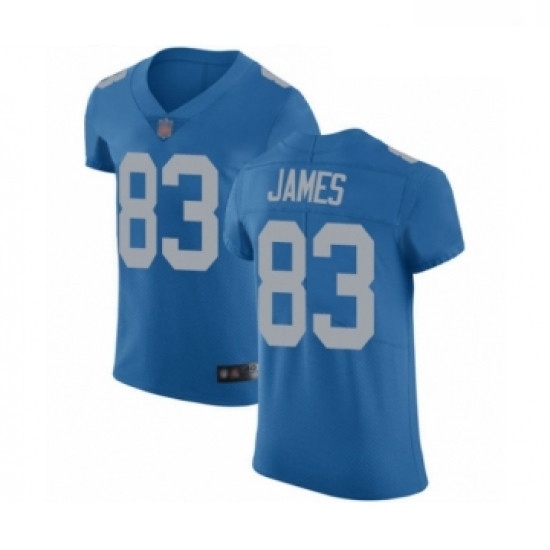 Men Detroit Lions 83 Jesse James Blue Alternate Vapor Untouchable Elite Player Football Jersey