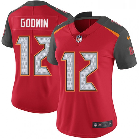 Womens Nike Tampa Bay Buccaneers 12 Chris Godwin Red Team Color Vapor Untouchable Limited Player NFL