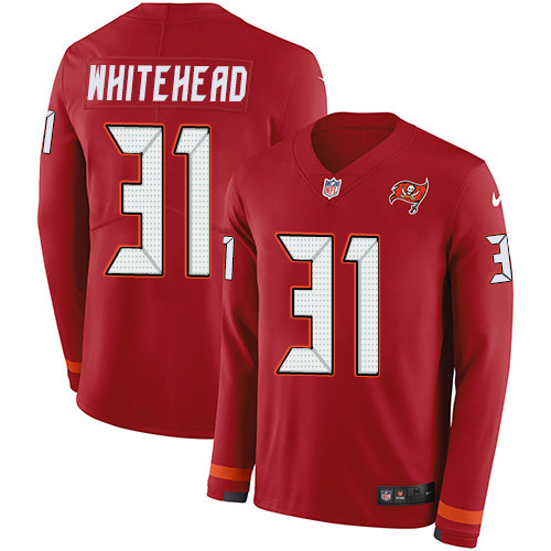 Nike Buccaneers 31 Jordan Whitehead Red Team Color Men s Stitched NFL Limited Therma Long Sleeve Jer