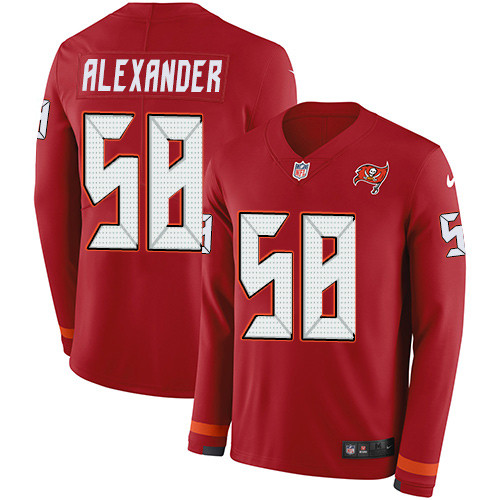 Nike Buccaneers 58 Kwon Alexander Red Team Color Men s Stitched NFL Limited Therma Long Sleeve Jerse