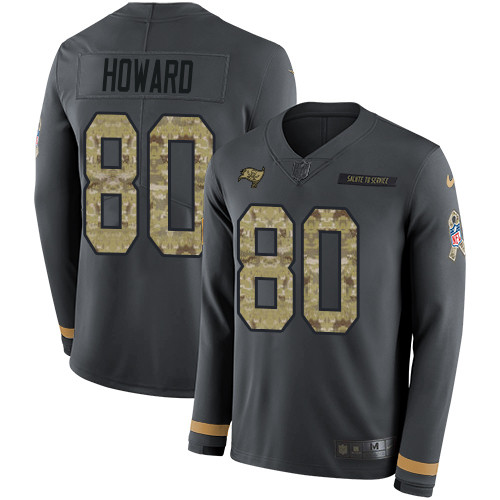 Nike Buccaneers 80 O. J. Howard Anthracite Salute to Service Men s Stitched NFL Limited Therma Long 