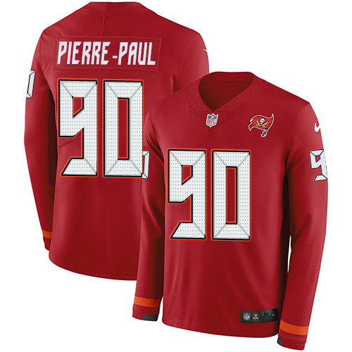 Nike Buccaneers 90 Jason Pierre Paul Red Team Color Men s Stitched NFL Limited Therma Long Sleeve Je