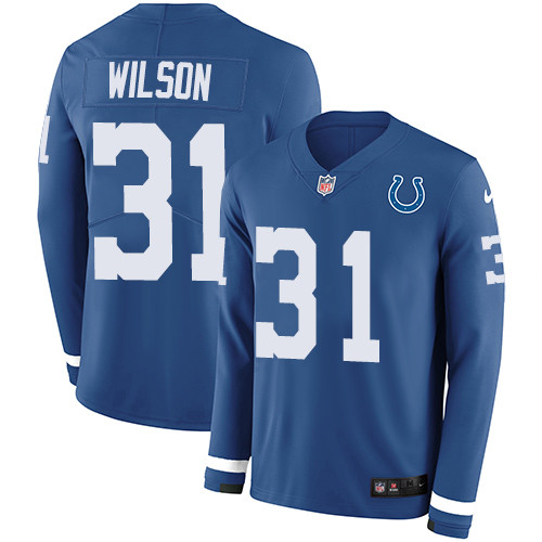 Nike Colts 31 Quincy Wilson Royal Blue Team Color Men s Stitched NFL Limited Therma Long Sleeve Jers