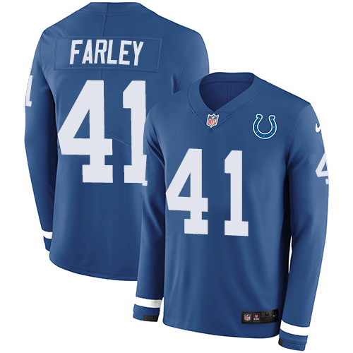 Nike Colts 41 Matthias Farley Royal Blue Team Color Men s Stitched NFL Limited Therma Long Sleeve Je