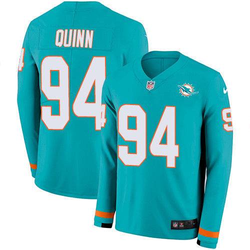 Nike Dolphins 94 Robert Quinn Aqua Green Team Color Men s Stitched NFL Limited Therma Long Sleeve Je