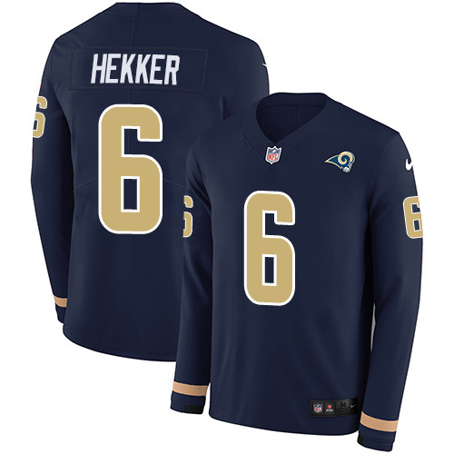 Nike Rams 6 Johnny Hekker Navy Blue Team Color Men s Stitched NFL Limited Therma Long Sleeve Jersey