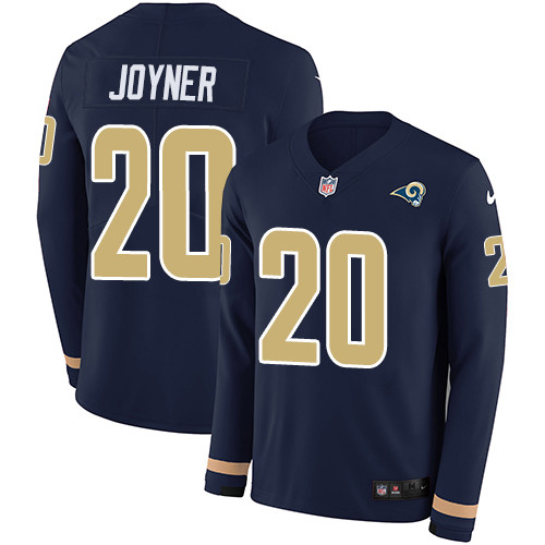 Nike Rams 20 Lamarcus Joyner Navy Blue Team Color Men s Stitched NFL Limited Therma Long Sleeve Jers