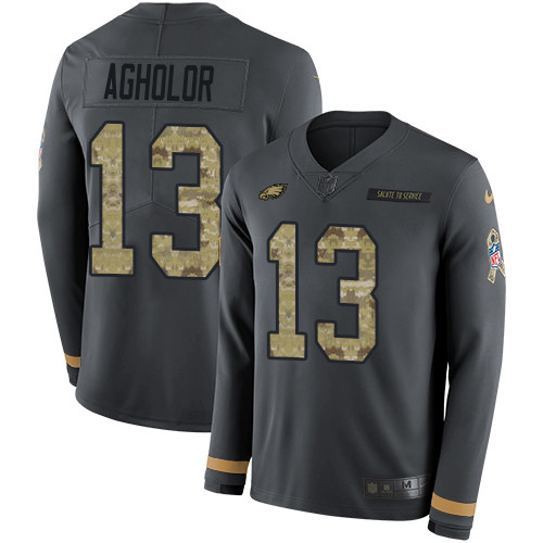 Nike Eagles #13 Nelson Agholor Anthracite Salute to Service Yout