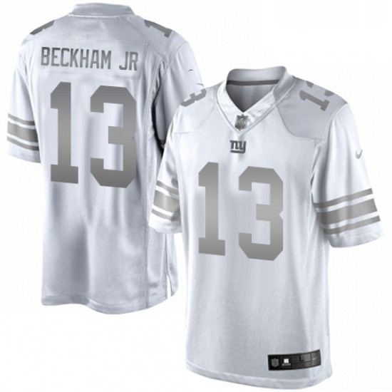 Mens Nike New York Giants 13 Odell Beckham Jr Limited White Plat