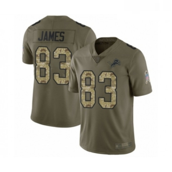 Youth Detroit Lions 83 Jesse James Limited Olive Camo Salute to 