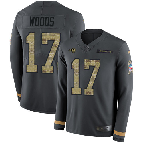 Nike Rams #17 Robert Woods Anthracite Salute to Service Youth Lo