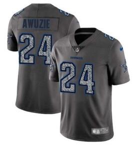 #24 Limited Chidobe Awuzie Gray Static Nike NFL Men Jersey Dallas Cowboys Vapor Untouchable