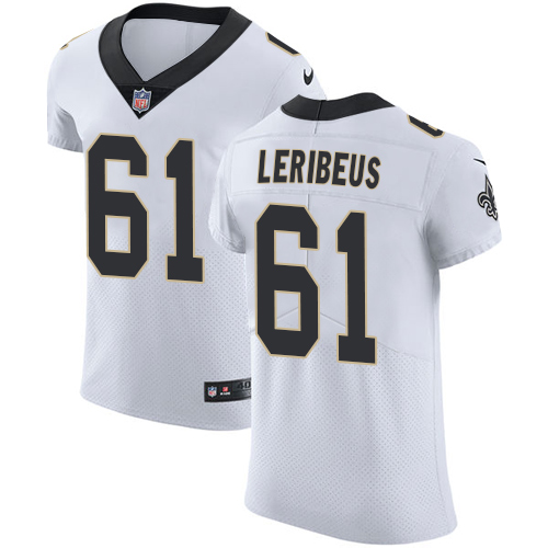 Elite Nike White Mens Josh LeRibeus Road Jersey NFL 61 New Orleans Saints Vapor Untouchable