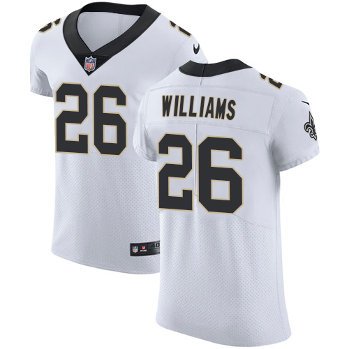 Elite Nike White Mens P. J. Williams Road Jersey NFL 26 New Orleans Saints Vapor Untouchable