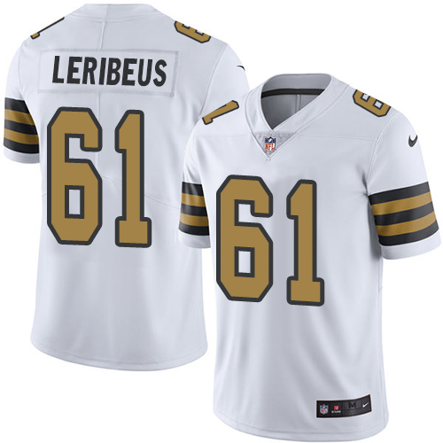 Limited Nike White Mens Josh LeRibeus Jersey NFL 61 New Orleans 