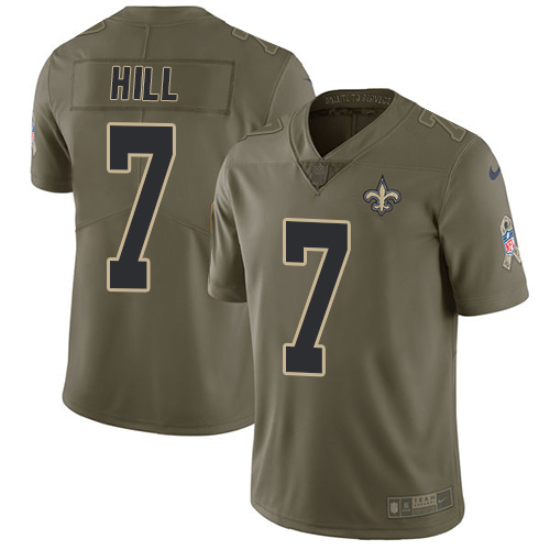 Limited Nike Olive Mens Taysom Hill Jersey NFL 7 New Orleans Sai