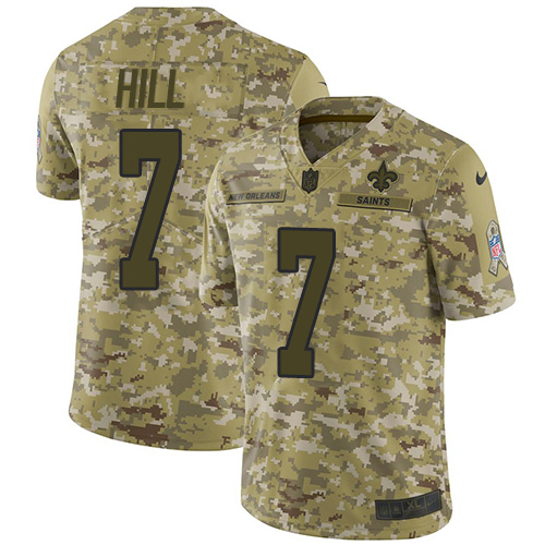 Limited Nike Camo Mens Taysom Hill Jersey NFL 7 New Orleans Sain