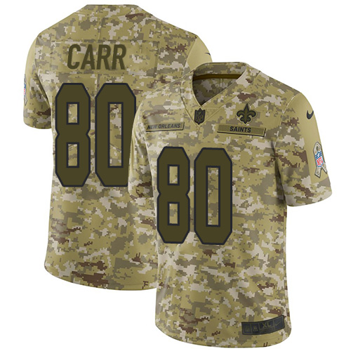 Limited Nike Camo Mens Austin Carr Jersey NFL 80 New Orleans Saints 2018 Salute to Service