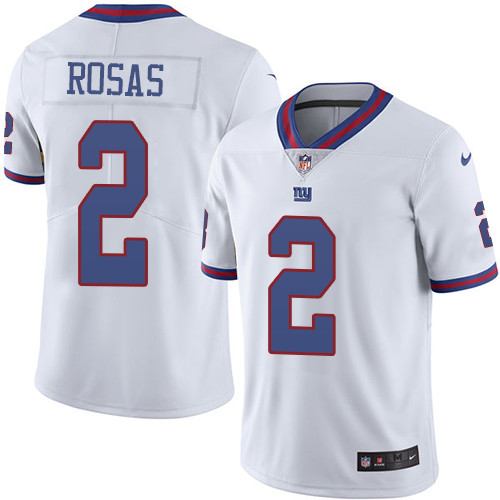 Nike Giants 2 Aldrick Rosas White Mens Stitched NFL Limited Rush Jersey