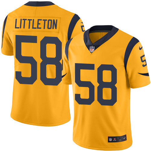 Nike Rams 58 Cory Littleton Gold Mens Stitched NFL Limited Rush Jersey