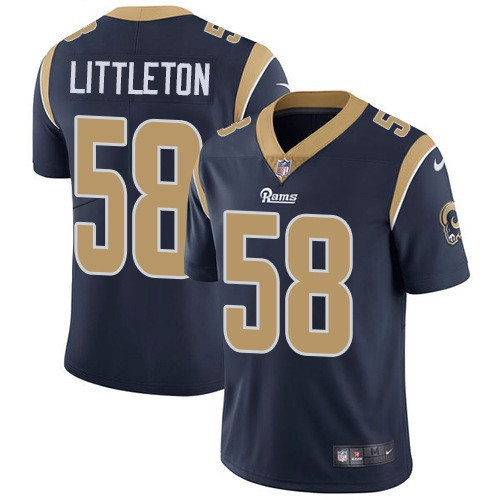 Nike Rams 58 Cory Littleton Navy Blue Team Color Mens Stitched NFL Vapor Untouchable Limited Jersey