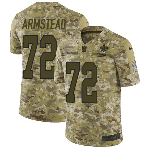 Nike Saints 72 Terron Armstead Camo Mens Stitched NFL Limited 20