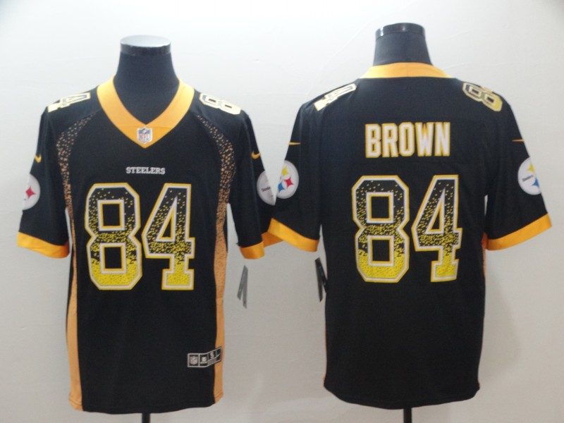 Nike Steelers 84 JuJu Brown Black Team Color Men s Limited Rush Jersey