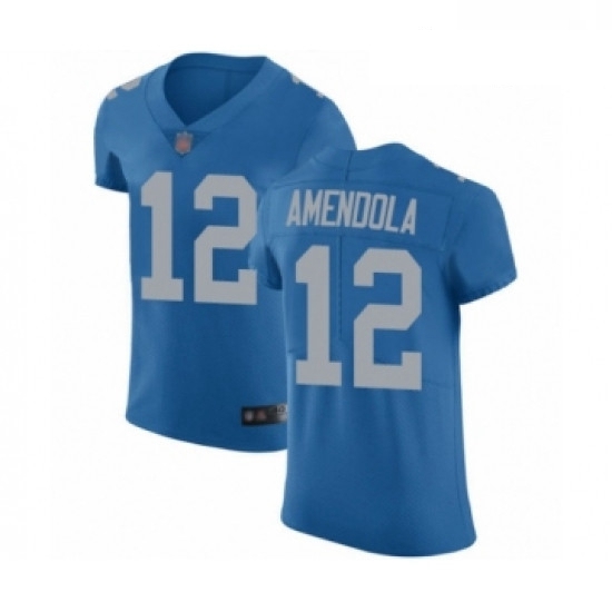 Men Detroit Lions 12 Danny Amendola Blue Alternate Vapor Untouchable Elite Player Football Jersey