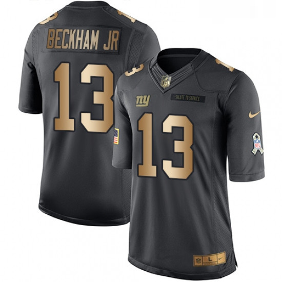 Mens Nike New York Giants 13 Odell Beckham Jr Limited BlackGold 