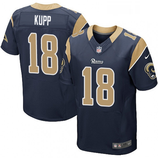 Men Nike Los Angeles Rams 18 Cooper Kupp Navy Blue Team Color Vapor Untouchable Elite Player NFL Jer