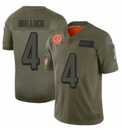 Men Cincinnati Bengals 4 Randy Bullock Limited Camo 2019 Salute 