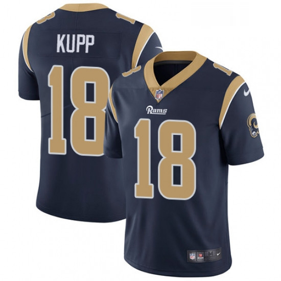 Youth Nike Los Angeles Rams 18 Cooper Kupp Navy Blue Team Color Vapor Untouchable Limited Player NFL