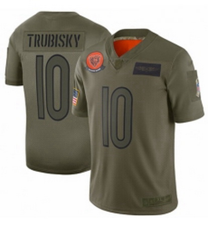 Men Chicago Bears 10 Mitchell Trubisky Limited Camo 2019 Salute 