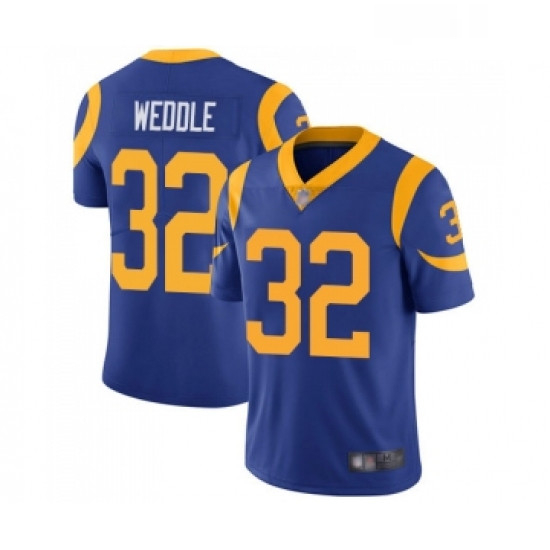 Youth Los Angeles Rams 32 Eric Weddle Royal Blue Alternate Vapor Untouchable Limited Player Football