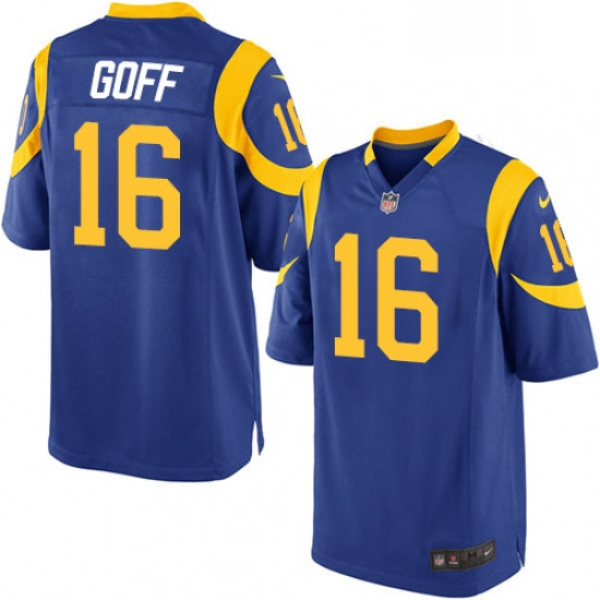 Men Nike Los Angeles Rams 16 Jared Goff Game Royal Blue Alternat