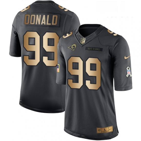 Men Nike Los Angeles Rams 99 Aaron Donald Limited BlackGold Salu