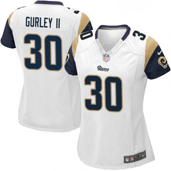 Womens Nike Los Angeles Rams 30 Todd Gurley Game White NFL Jerse