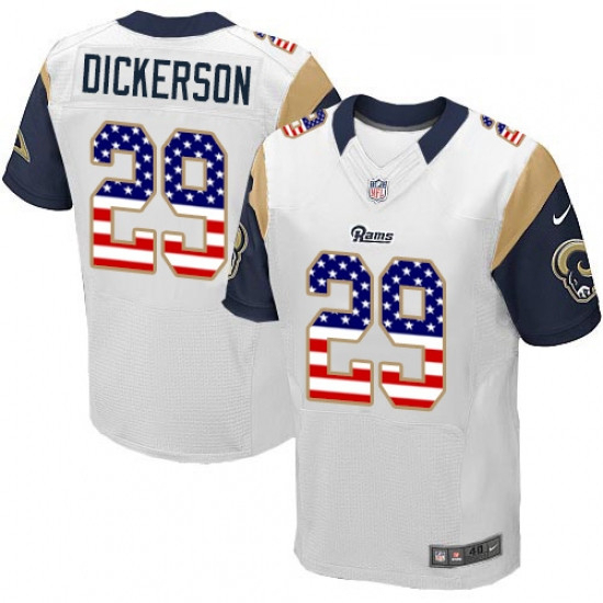 Men Nike Los Angeles Rams 29 Eric Dickerson Elite White Road USA