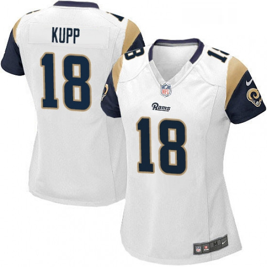 Womens Nike Los Angeles Rams 18 Cooper Kupp Game White NFL Jersey