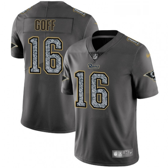 Men Nike Los Angeles Rams 16 Jared Goff Gray Static Vapor Untouchable Limited NFL Jersey