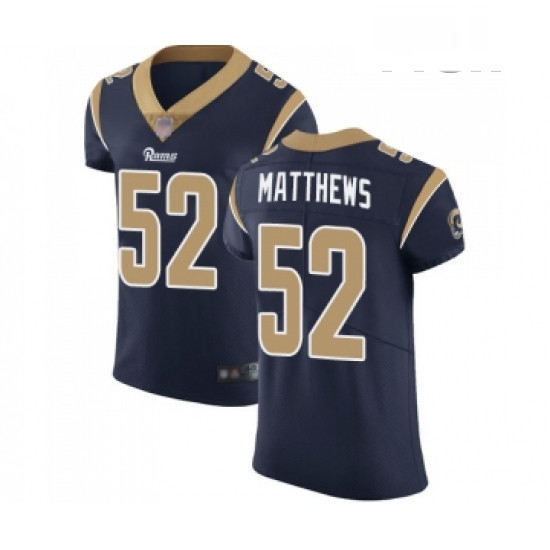 Men Los Angeles Rams 52 Clay Matthews Navy Blue Team Color Vapor Untouchable Elite Player Football J